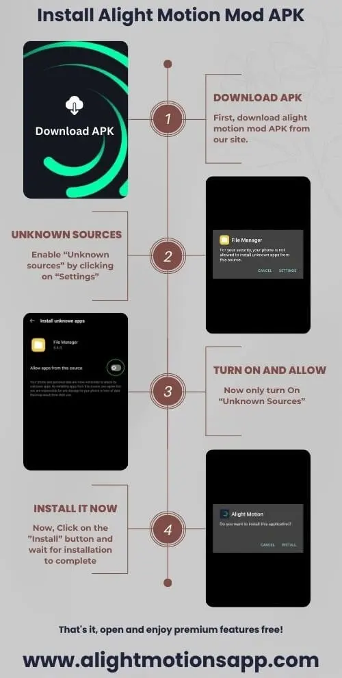 Install Alight Motion Mod APK
